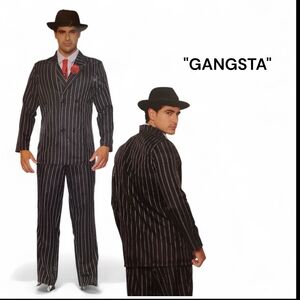 Mens Mobster Cosplay Costume Suit 6 Pcs. Medium